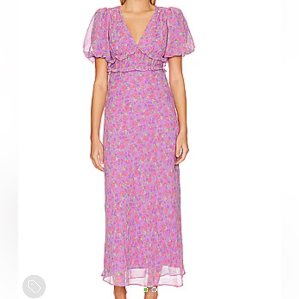 Astr Floral Maxi Skirt in Pink and Purple